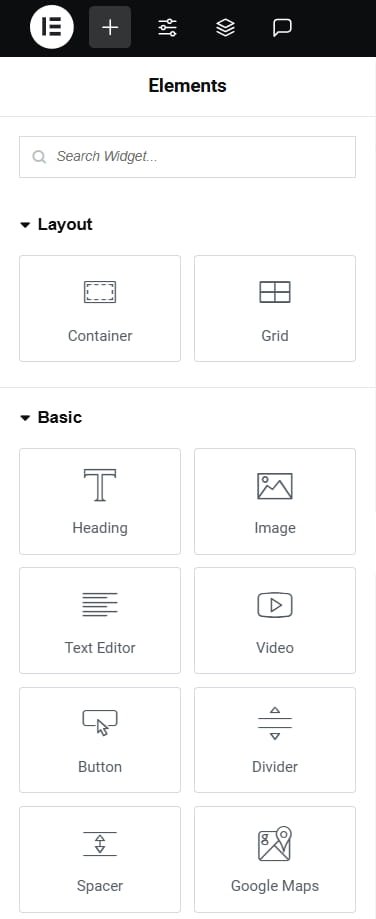 Add Essential Elements (Widgets) Elementor Free